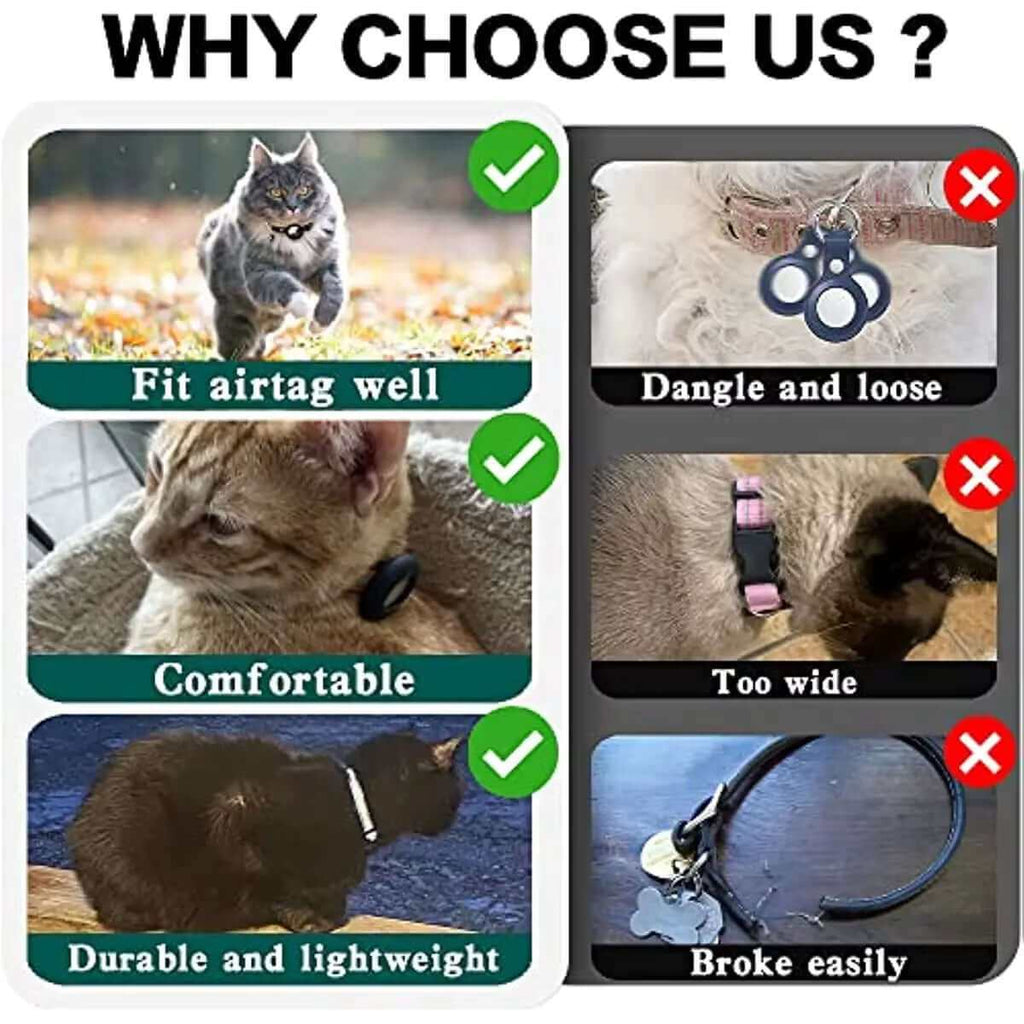 AirTag Cat Collar - Breakaway Reflective Safety Collar with AirTag Holder